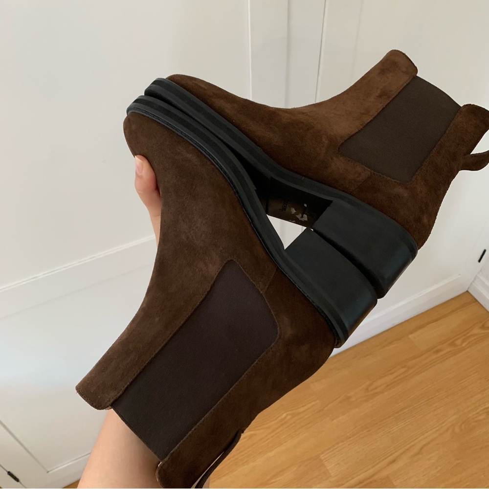 🎭 Flattered 🎭 Brown Suede Ankle Chelsea Boots size 38 - Picture 14 of 14